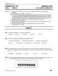 CHEMISTRY 101 SPRING 2010 FINAL FORM B