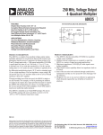 AD835 250 MHz, Voltage Output 4-Quadrant Multiplier Data Sheet