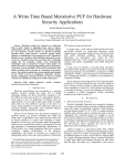 A write-time based memristive PUF for hardware security applications