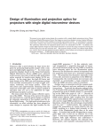 Design of illumination and projection optics for projectors with single