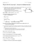 Physics 102 RC Circuit Lab – Answers to Related Exercises