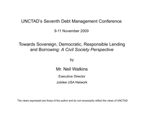 UNCTAD’s Seventh Debt Management Conference Towards Sovereign, Democratic, Responsible Lending