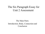 The Traditional Five – Paragraph Essay