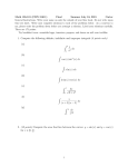 Math 126-101 (CRN 31611) Final Summer July 24, 2015 Carter