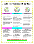 Math Replacement Update  April 15, 2016 Topics Covered