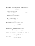 Math 165 – worksheet for ch. 5, Integration – solutions