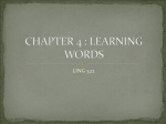 CHAPTER 4 : LEARNING WORDS