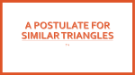 A postulate for similar triangles