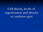 Cell theory and levels of organization quiz