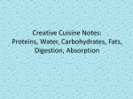 Creative Cuisine Notes: Proteins, Water, Carbohydrates, Fats