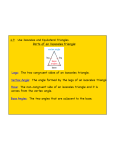 Parts of an Isosceles Triangle: