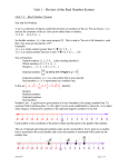 Unit 1 - Review of Real Number System