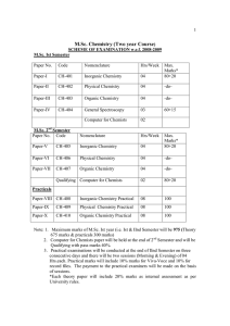 M.Sc. Chemistry (Two year Course)