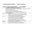 Learning Target Unit Sheet Course: Geometry Chapter 6: Polygons