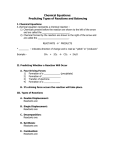 Chapter 6 – Chemical Reactions: An Introduction