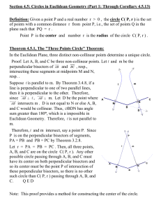 Circles in Euclidean Geometry, Part I