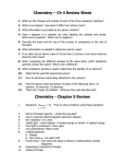 Chemistry – Ch 4 Review Sheet