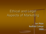 Ethical and Legal Aspects of Marketing