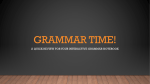 Grammar time! - Mrs. Penniston`s Class Website