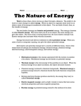 The Nature of Energy