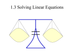 1.3 Solving Linear Equations