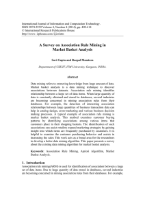 A Survey on Association Rule Mining in Market Basket