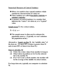 Numerical Measures of Central Tendency