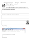 Worksheet 1 - Python intro File