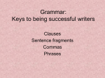 Grammar: Keys to being successful writers