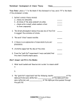 Worksheet: Development of Atomic Theory