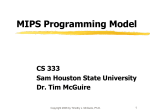 A MIPS Programming Model - Sam Houston State University