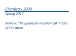 Chemistry 2000 Review: quantum mechanics of