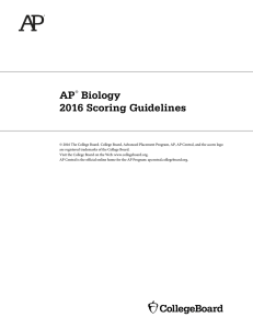 AP Biology Scoring Guidelines, 2016