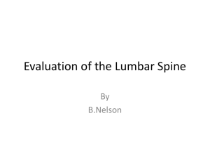 Evaluation of the Lumbar Spine