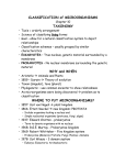 CLASSIFICATION of MICROORGANISMS