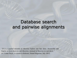 Database search and pairwise alignments