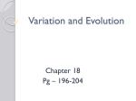 Variation and Evolution