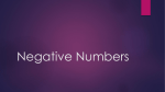 Negative Numbers