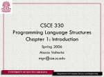 CSCE 330 Programming Language Structures