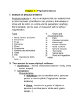 Chapter 3 – Physical Evidence I. Analysis of physical evidence