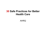 30 Safe Practices for Better Health Care