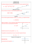 STRAIGHT LINE Distance Formula The distance between the points