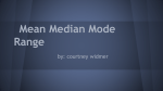 Mean Median Mode Range