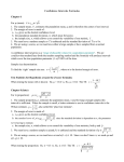 Confidence Intervals Formulas