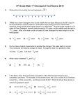 8 th Grade Math 1 st Checkpoint Test Review 2015 - Tuloso