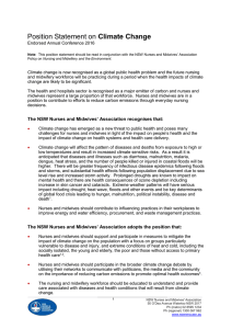 Position Statement on Climate Change