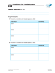 Conditions for Parallelograms