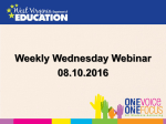 Weekly Wednesday Webinar 8-10-2016 - WV portal