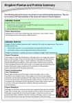 Kingdom Plantae and Protista Summary