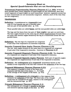 Trapezoid Summary Sheet